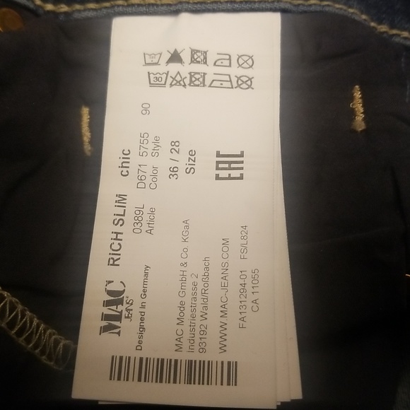 MAC Rich Slim Jeans. NWT Size 6 - Picture 10 of 12